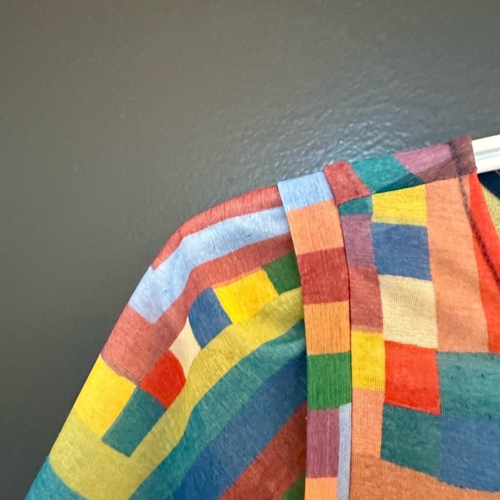 Jocomomola M EUC Multicolor Geometric Top with centre pleat and shoulder detail - Picture 6 of 16
